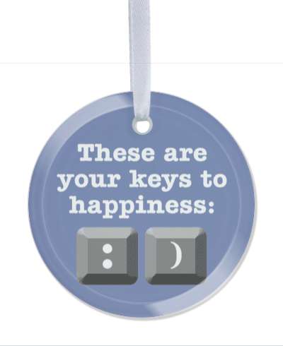 keyboard computer joke these are your keys to happiness smile face stickers, magnet