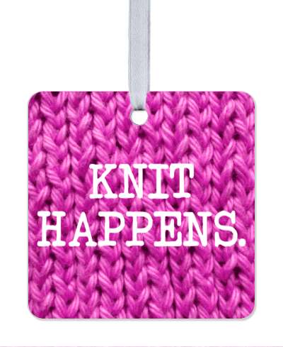 knit happens funny wordplay yarn stickers, magnet