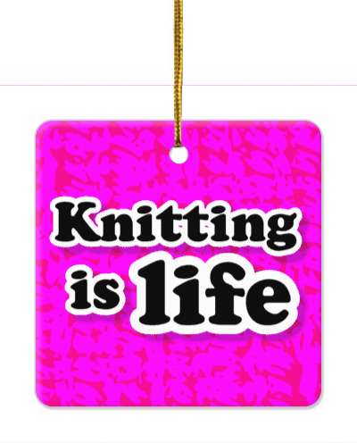 knitting is life fanatic yarn pattern stickers, magnet