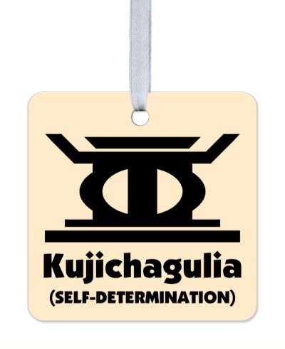 kujichagulia self determination kwanzaa symbol pale orange stickers, magnet