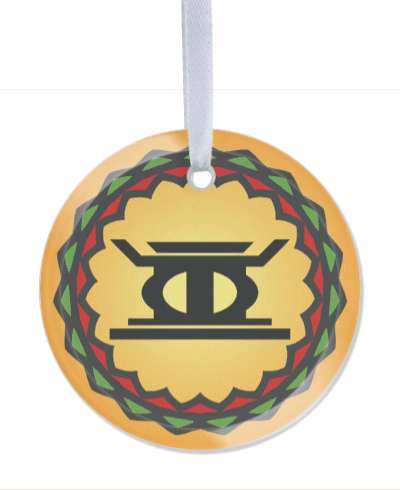 kujichagulia self determination kwanzaa symbol traditional orange gradient stickers, magnet