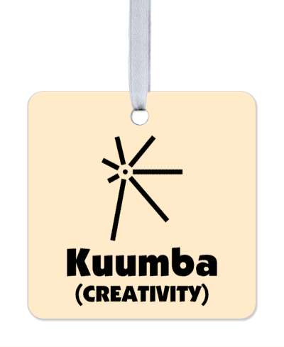 kuumba creativity kwanzaa symbol pale orange stickers, magnet