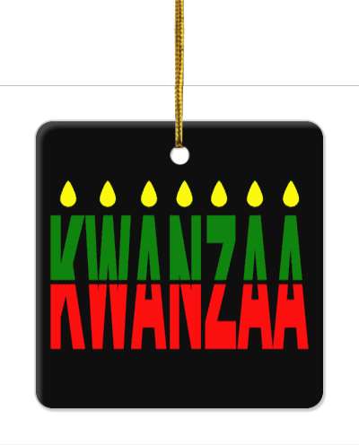 kwanzaa african colors seven candle flames black green red stickers, magnet