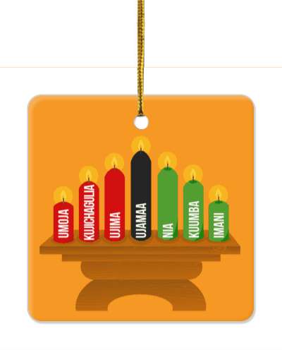 kwanzaa kinara candles umoja kujichagulia ujima ujamaa nia kuumba imani stickers, magnet