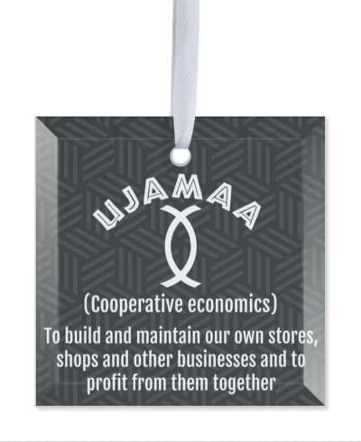 kwanzaa ujamaa cooperative economics to build and maintain our own stores symbol black stickers, magnet
