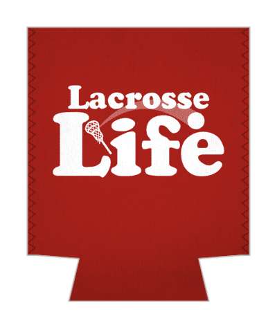 lacrosse life throwing ball stick red white stickers, magnet