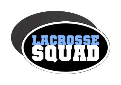lacrosse squad team blue black white bold stickers, magnet