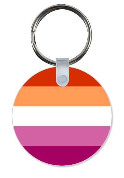 lesbian pride flag lgbt key circle stickers, magnet