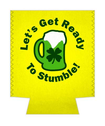 lets get ready to stumble four leaf clover green beer mug stickers, magnet