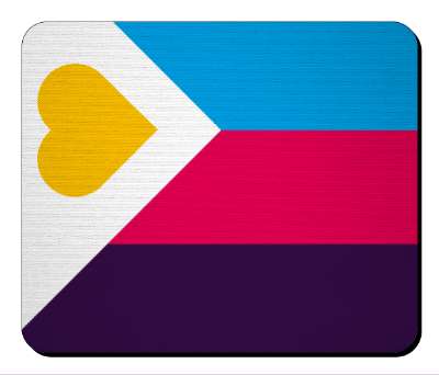 lgbt tricolor polyamory pride flag heart stripes colors lgbtq stickers, magnet