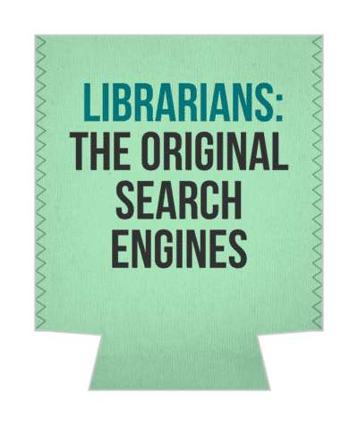 librarians the original search engines green stickers, magnet