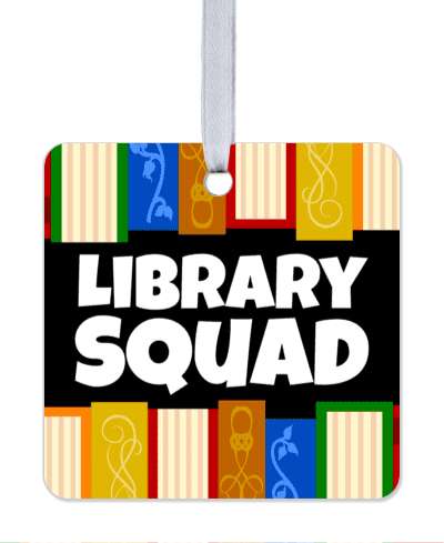 library squad books colorful stickers, magnet