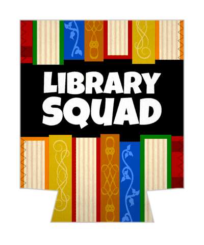 library squad books reading stickers, magnet