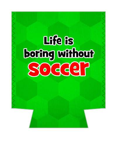 life is boring without soccer green soccerball pattern stickers, magnet