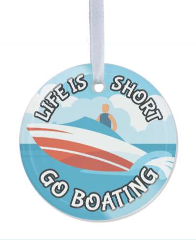 life is short go boating colorful stickers, magnet