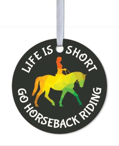 life is short go horseback riding horse riding silhouette colorful stickers, magnet