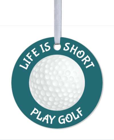 life is short play golf golfball deep teal stickers, magnet