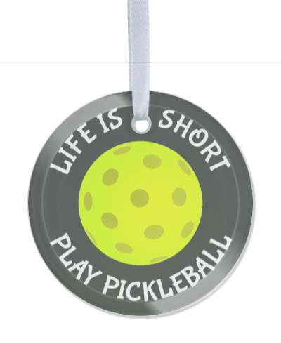 life is short play pickleball black stickers, magnet