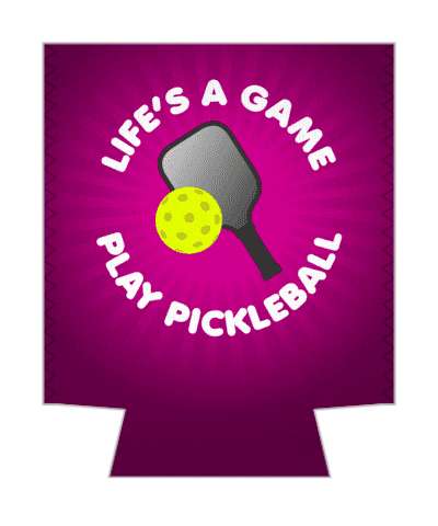lifes a game play pickleball paddle ball rays purple stickers, magnet