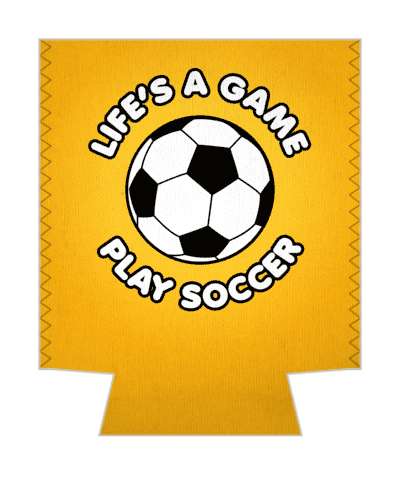 lifes a game play soccer soccerball orange stickers, magnet