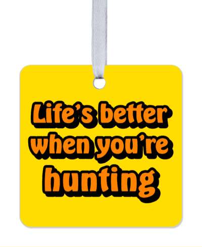 lifes better when youre hunting orange yellow red stickers, magnet