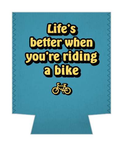 lifes better when youre riding a bike medium blue stickers, magnet