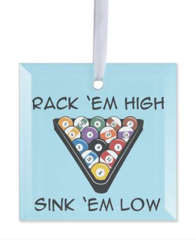 light blue pool ball rack rack em high sink em low stickers, magnet