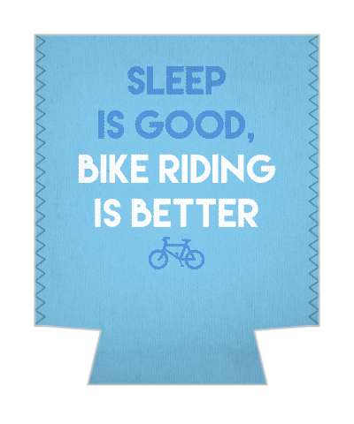 light blue sleep is good bike riding is better bicycle silhouette stickers, magnet