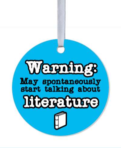 light blue warning may spontaneously start talking about literature stickers, magnet