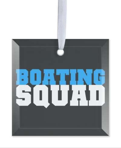 light blue white team boating squad black stickers, magnet