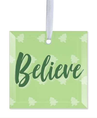 light green christmas bells believe stickers, magnet