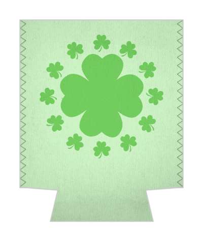 light green four leaf clover shamrocks circle stickers, magnet