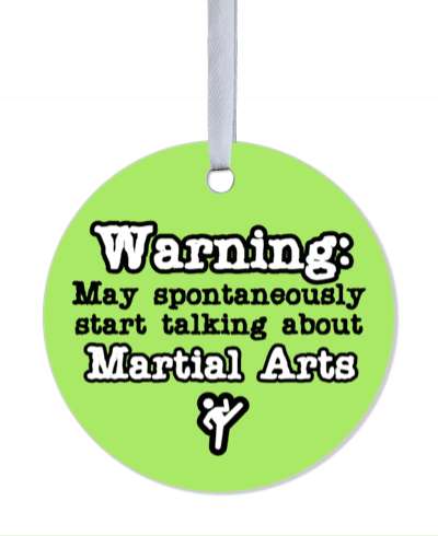 light green warning may spontaneously start talking about martial arts stickers, magnet