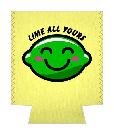 lime all yours i am wordplay smile face fruit pun stickers, magnet