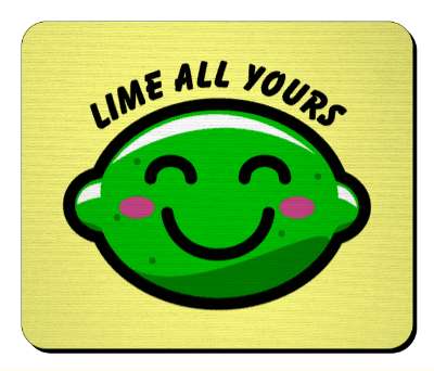 lime all yours smiling lime fruit humor stickers, magnet