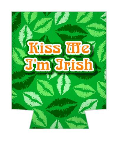 lipstick green lip prints kiss me im irish stickers, magnet