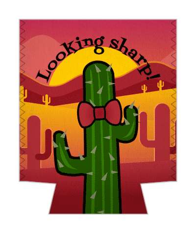 looking sharp cactus with bowtie desert pun stickers, magnet