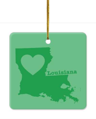 louisiana state silhouette heart stickers, magnet