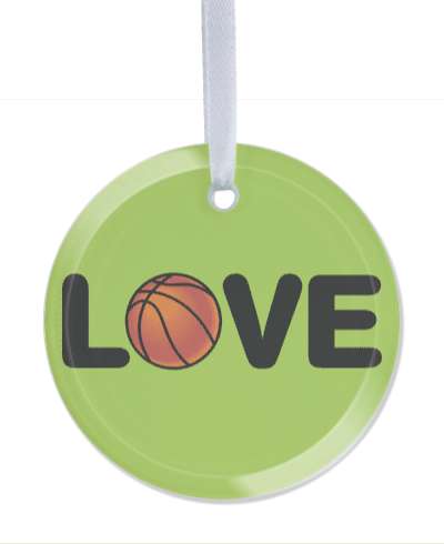 love basketball green black stickers, magnet