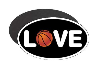 love black white basketball fan stickers, magnet