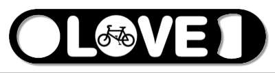love black white bicycle silhouette stickers, magnet