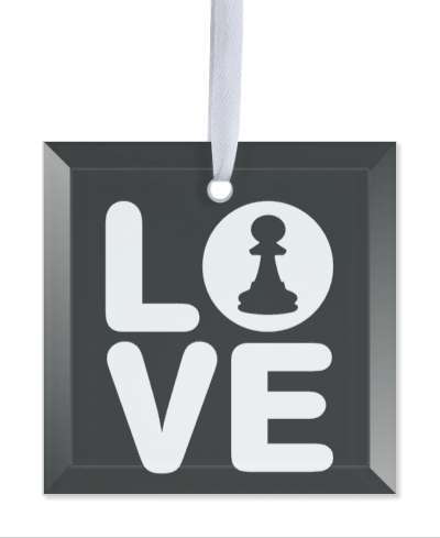 love chess stacked quadrant pawn chess piece black stickers, magnet