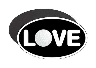 love golf golfball black white stickers, magnet