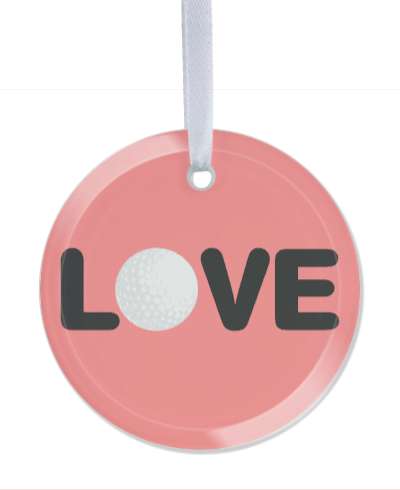 love golf golfball light red stickers, magnet
