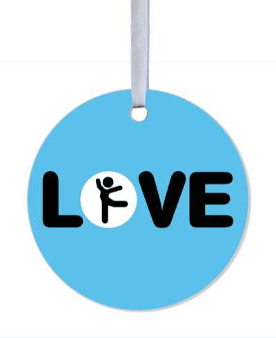 love gymnastics silhouetten blue stickers, magnet