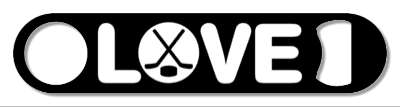 love hockey crossed sticks puck stickers, magnet