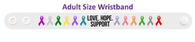 love hope support white multicolor awareness wristband
