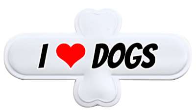 love i heart dogs stickers, magnet