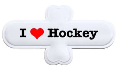 love i heart hockey sports fan stickers, magnet