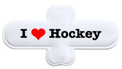 love i heart hockey sports fan stickers, magnet